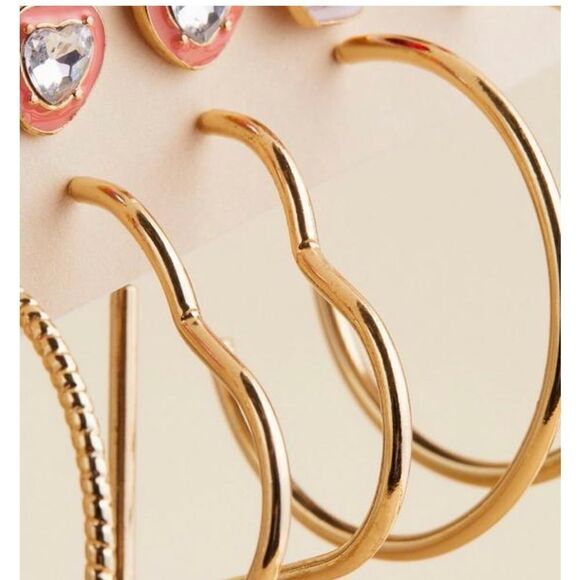 TORRID HOOP AND HEART STUDS EARRING SET - Picture 5 of 7